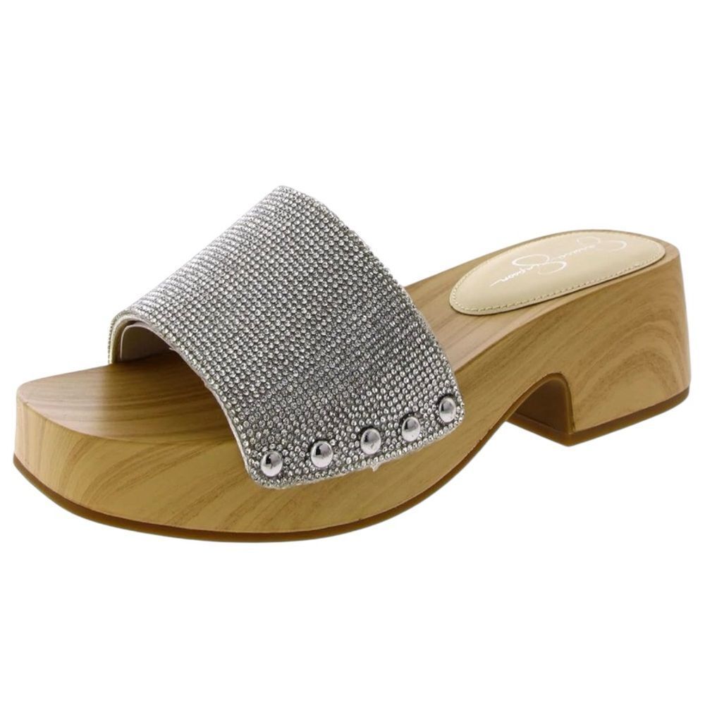 Jessica Simpson JS-Rexile In Silver Shimmer Sand Sandals Size 6